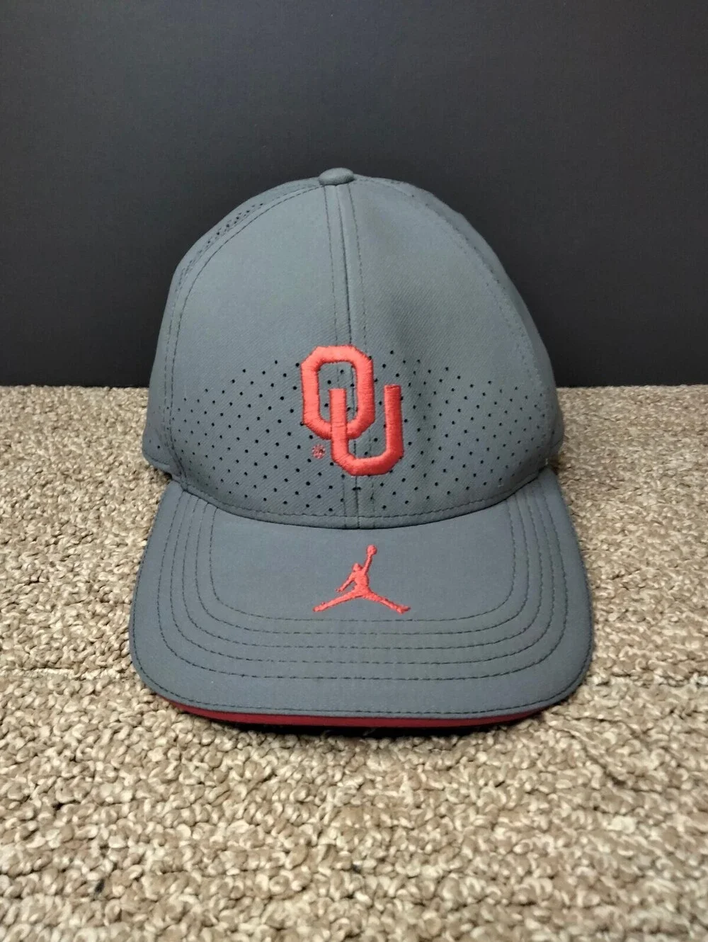 Jordan Brand Oklahoma Sooners Hat Team Sideline Performance Adjustable Cap